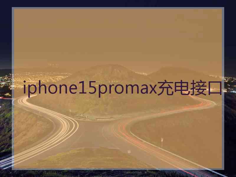 iphone15promax充电接口