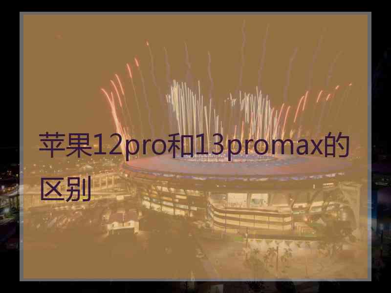 苹果12pro和13promax的区别