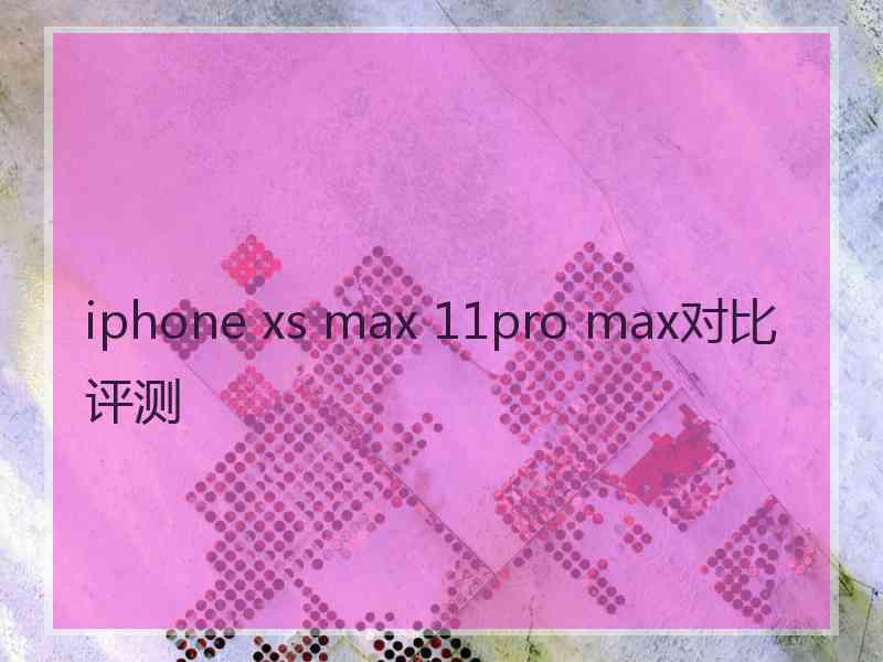 iphone xs max 11pro max对比评测