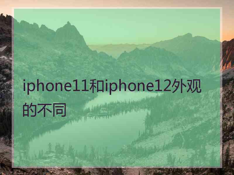 iphone11和iphone12外观的不同