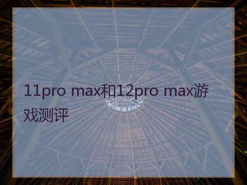 11pro max和12pro max游戏测评