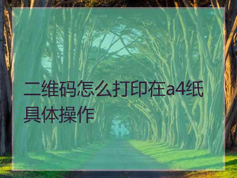 二维码怎么打印在a4纸具体操作