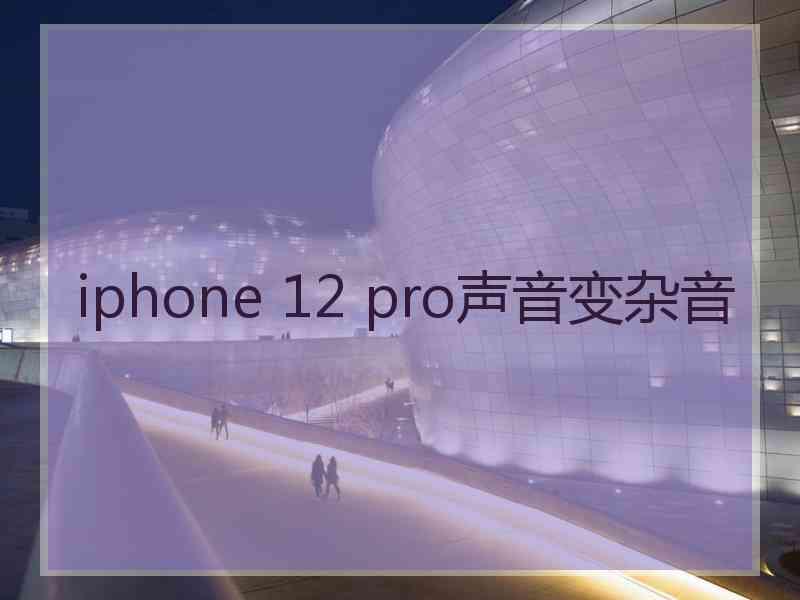 iphone 12 pro声音变杂音