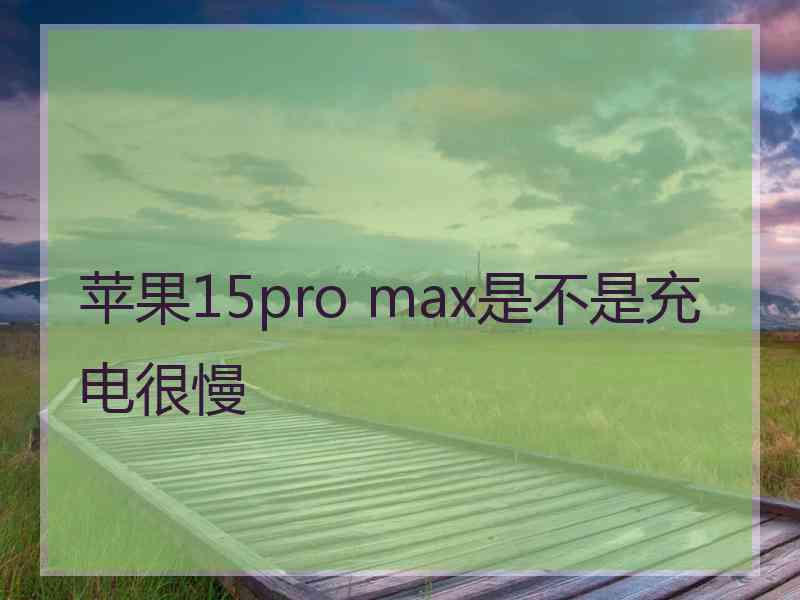 苹果15pro max是不是充电很慢