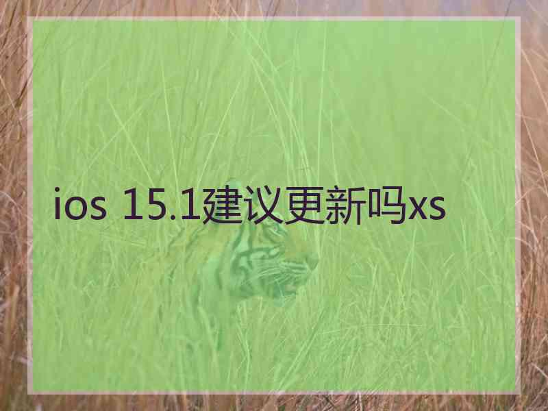 ios 15.1建议更新吗xs