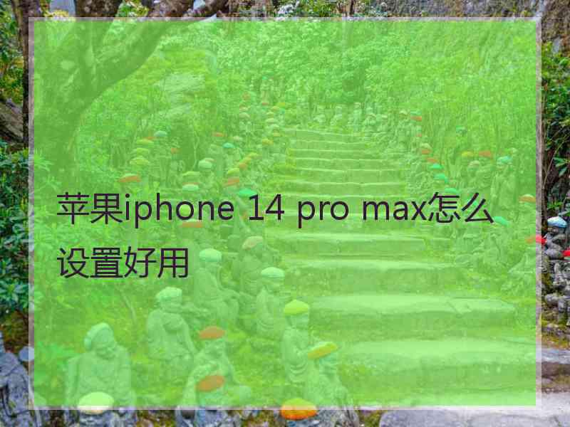 苹果iphone 14 pro max怎么设置好用