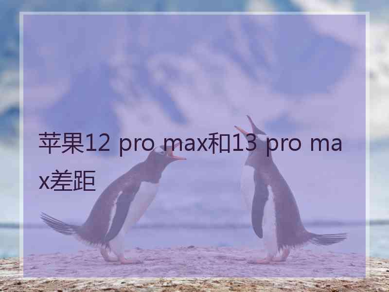 苹果12 pro max和13 pro max差距