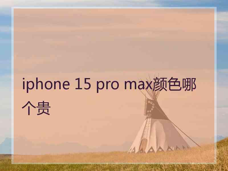 iphone 15 pro max颜色哪个贵