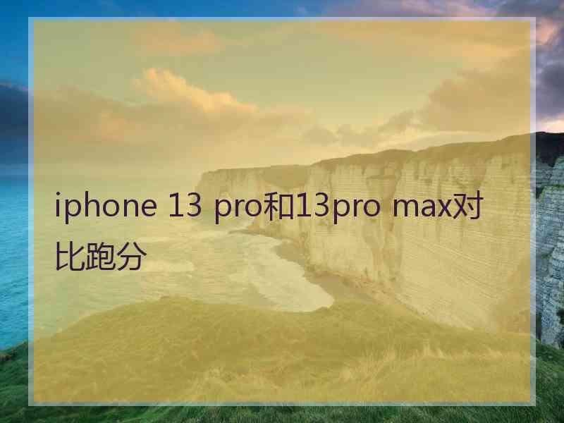 iphone 13 pro和13pro max对比跑分