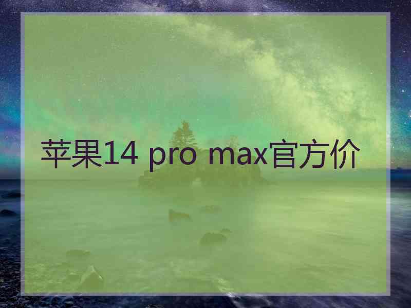 苹果14 pro max官方价