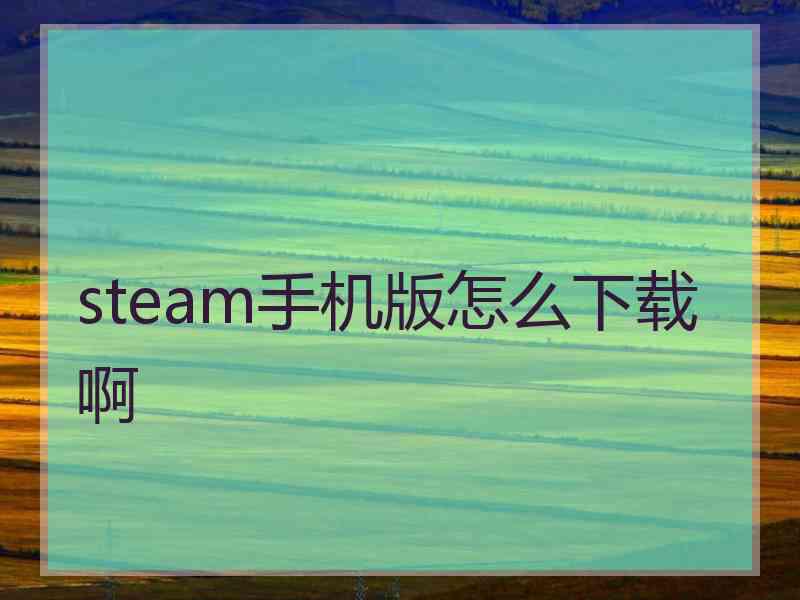 steam手机版怎么下载啊