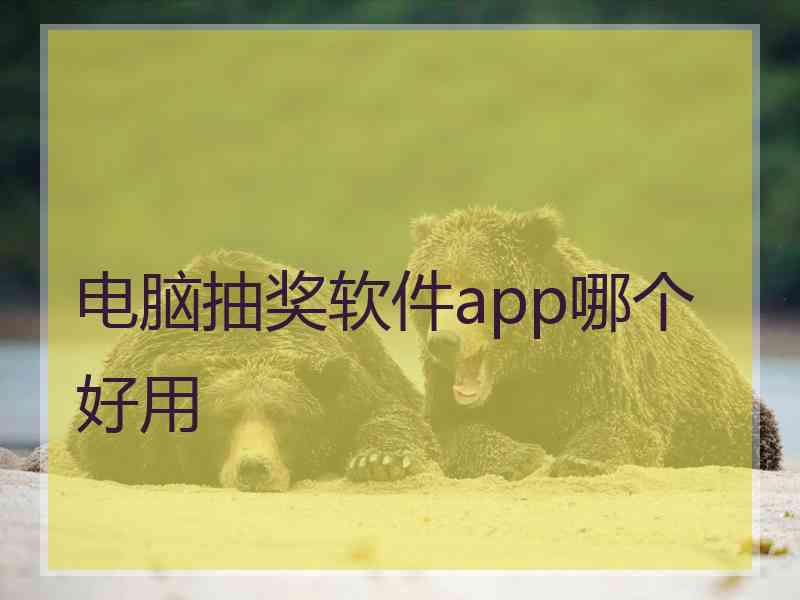 电脑抽奖软件app哪个好用