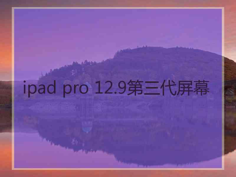 ipad pro 12.9第三代屏幕