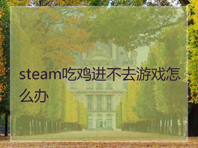 steam吃鸡进不去游戏怎么办