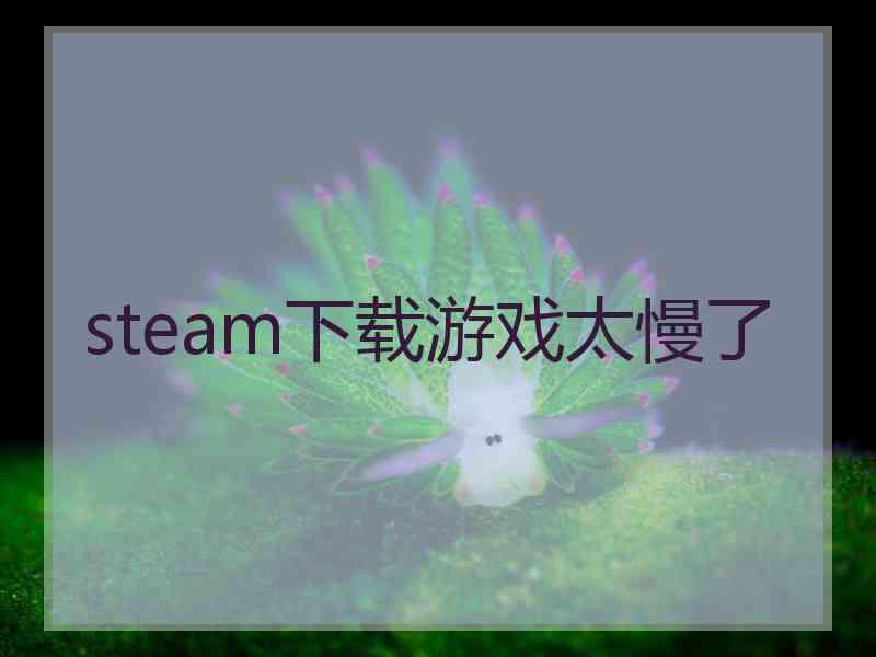 steam下载游戏太慢了