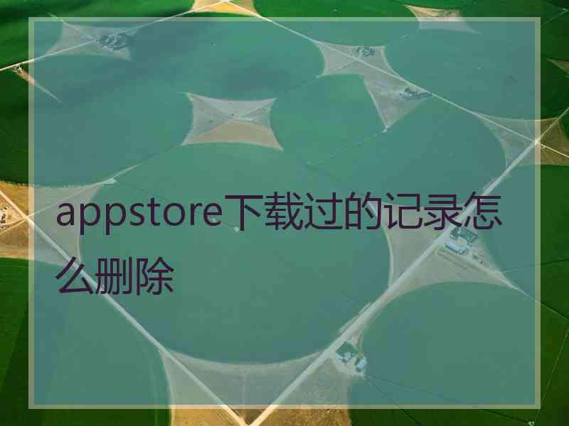 appstore下载过的记录怎么删除