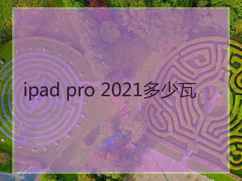 ipad pro 2021多少瓦