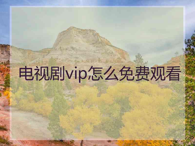 电视剧vip怎么免费观看