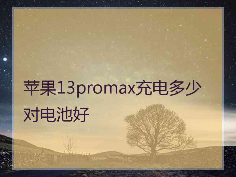 苹果13promax充电多少对电池好