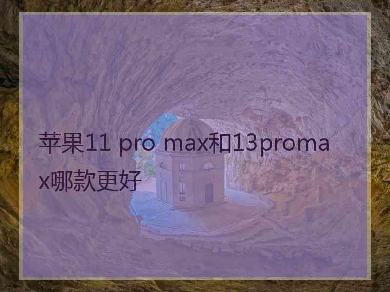 苹果11 pro max和13promax哪款更好