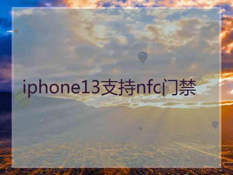 iphone13支持nfc门禁