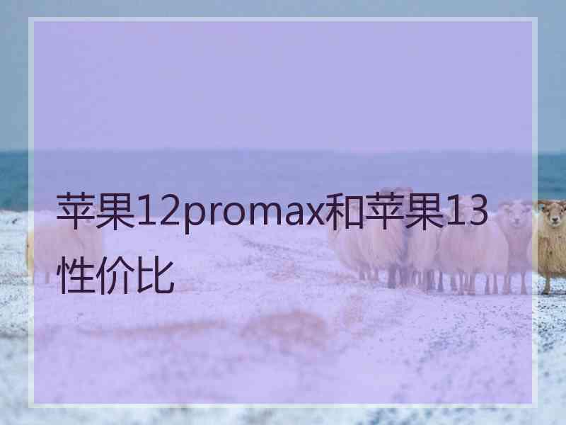 苹果12promax和苹果13性价比