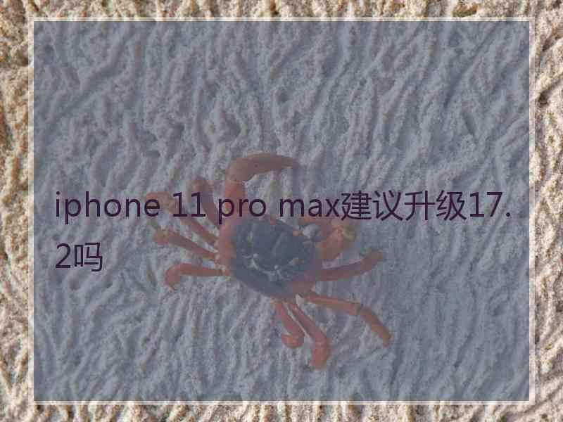 iphone 11 pro max建议升级17.2吗