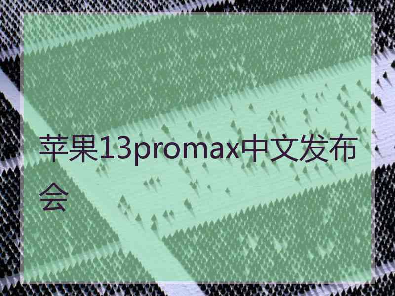 苹果13promax中文发布会