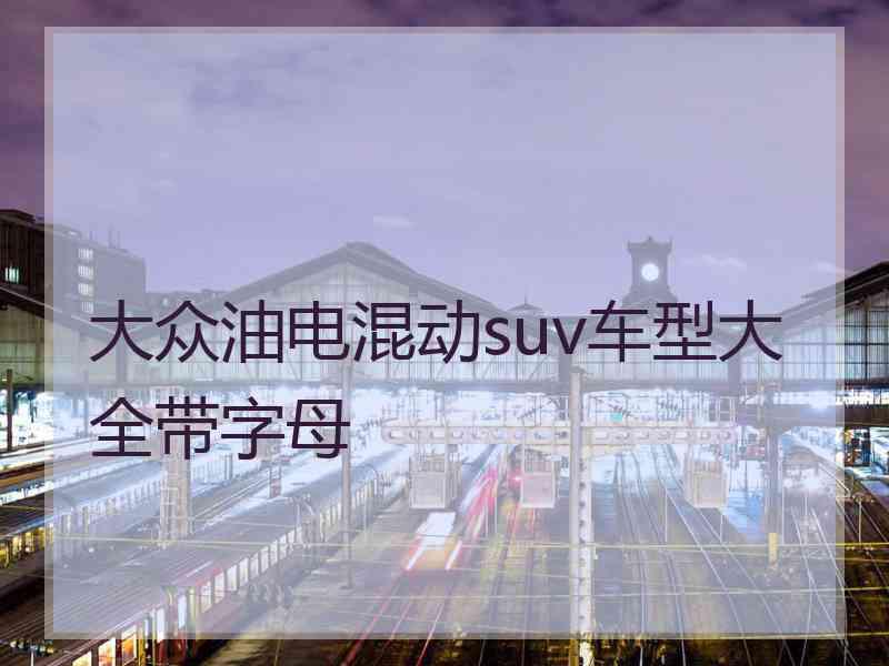 大众油电混动suv车型大全带字母