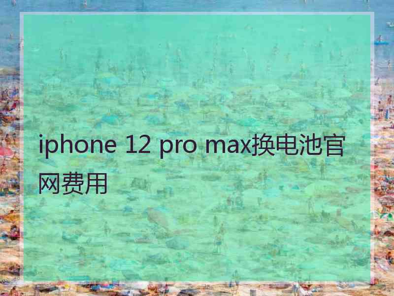 iphone 12 pro max换电池官网费用