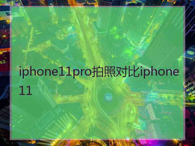 iphone11pro拍照对比iphone11