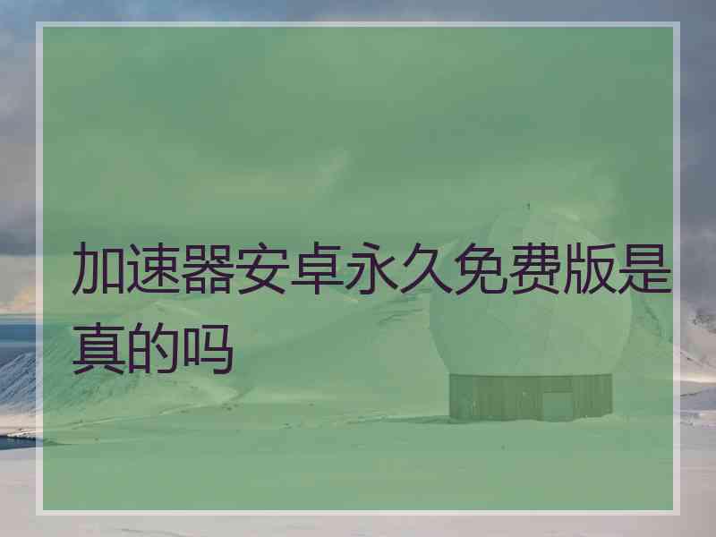 加速器安卓永久免费版是真的吗