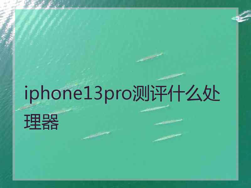 iphone13pro测评什么处理器