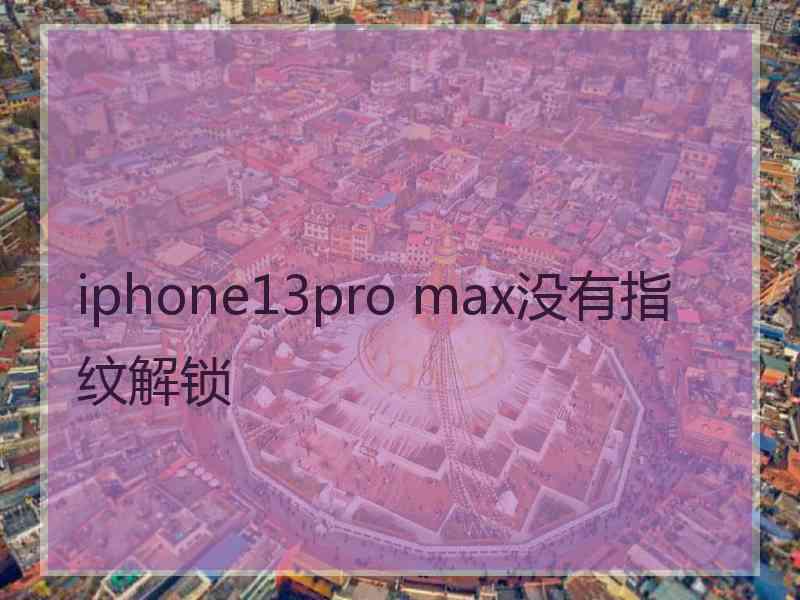 iphone13pro max没有指纹解锁