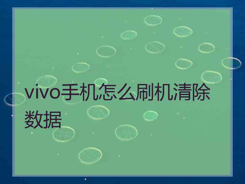 vivo手机怎么刷机清除数据