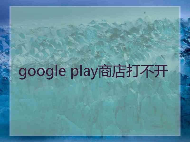 google play商店打不开