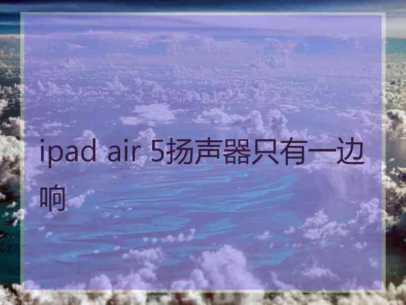 ipad air 5扬声器只有一边响