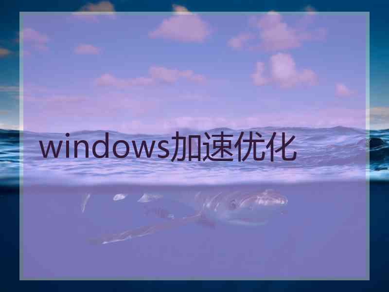 windows加速优化