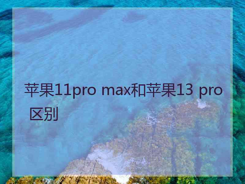 苹果11pro max和苹果13 pro 区别