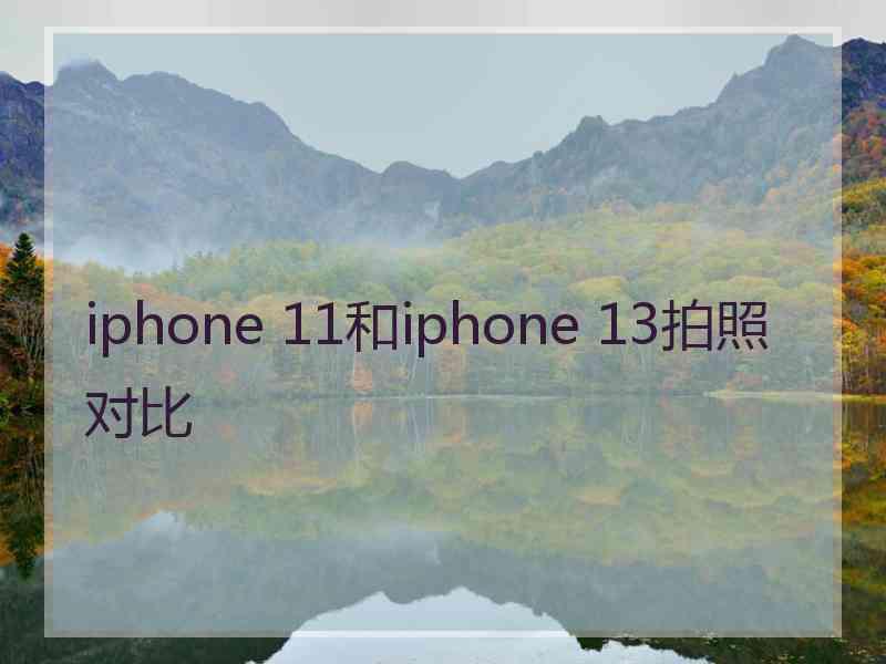 iphone 11和iphone 13拍照对比