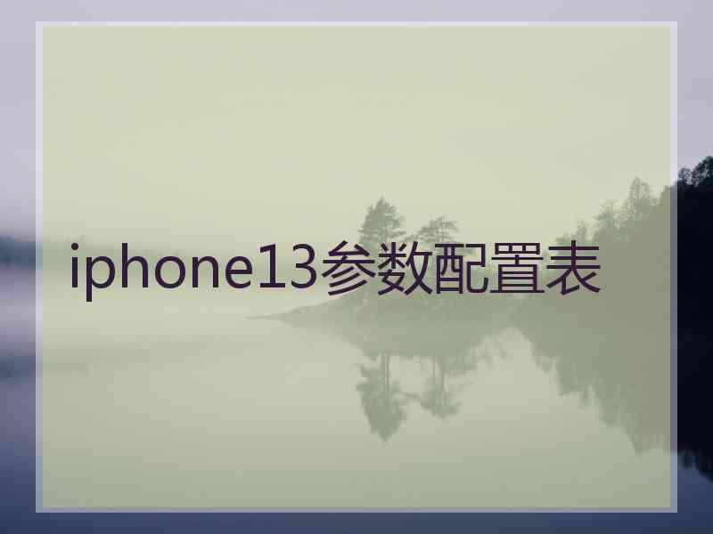 iphone13参数配置表