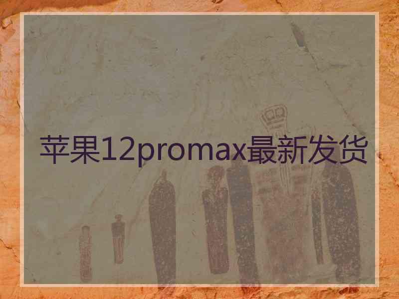 苹果12promax最新发货