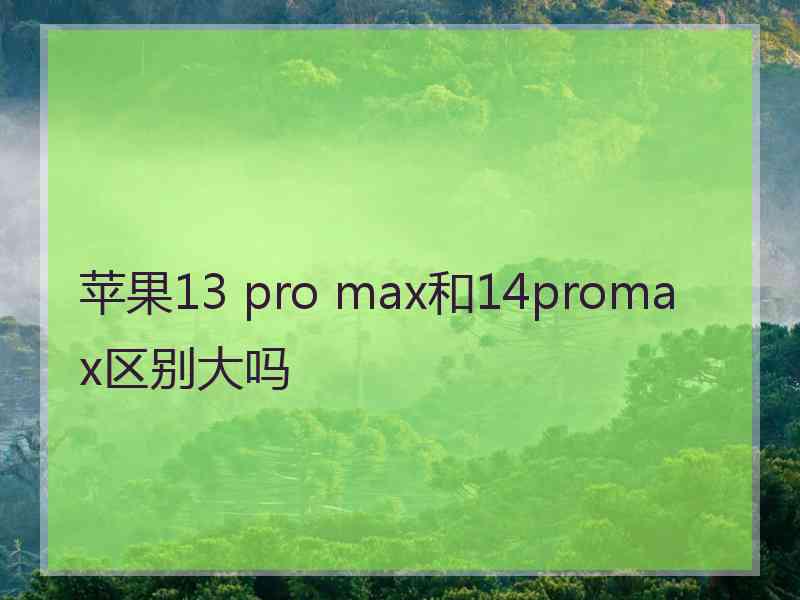 苹果13 pro max和14promax区别大吗