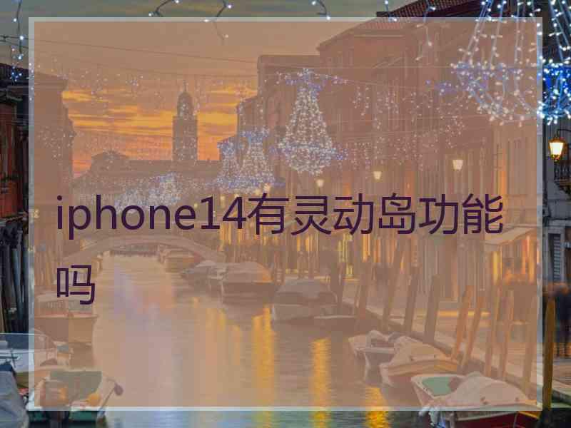 iphone14有灵动岛功能吗