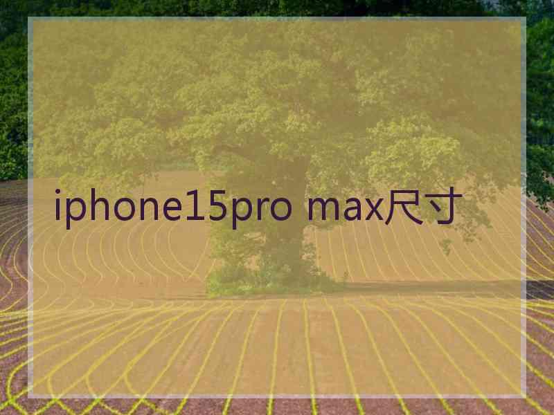 iphone15pro max尺寸