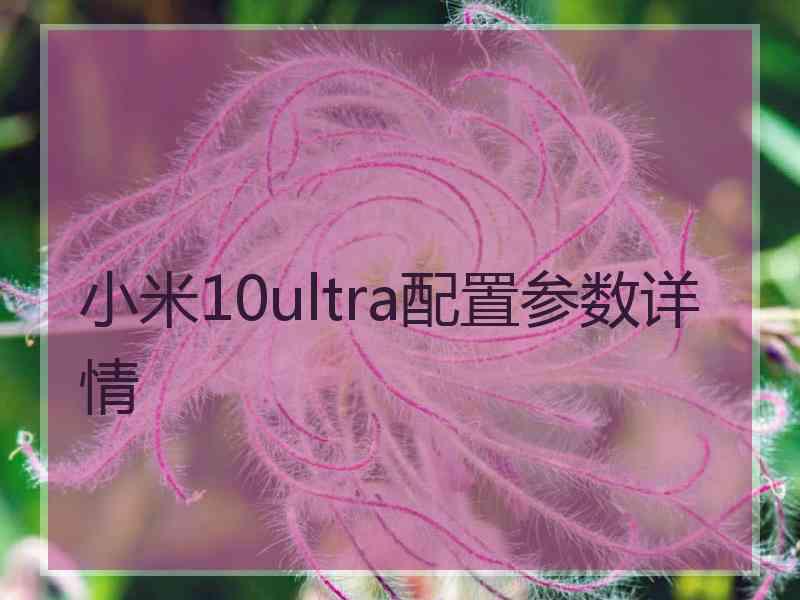 小米10ultra配置参数详情