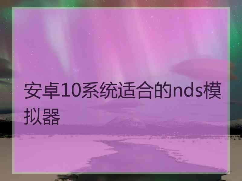 安卓10系统适合的nds模拟器