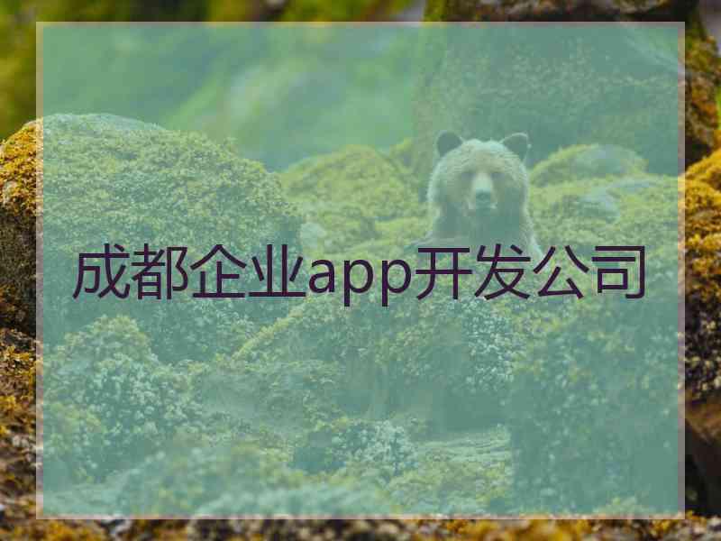 成都企业app开发公司