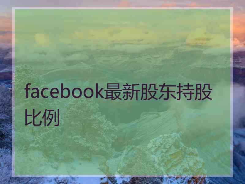 facebook最新股东持股比例