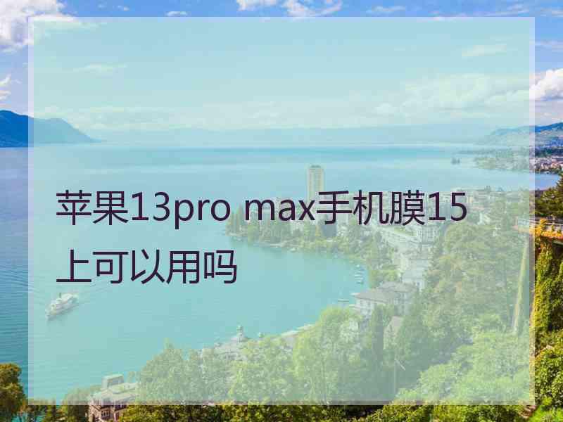 苹果13pro max手机膜15上可以用吗